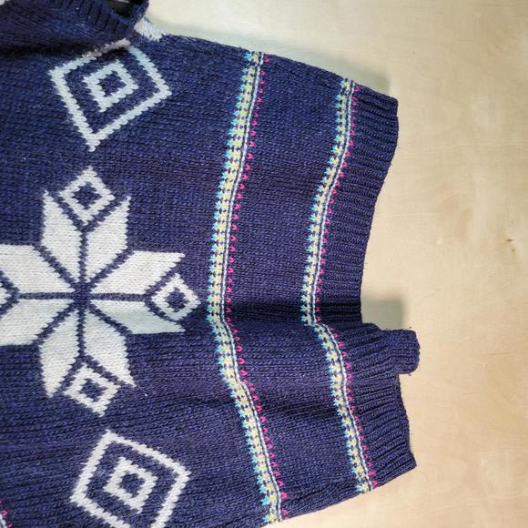 American Eagle Blue Multi Color Alpaca Blend Fair Isle Sweater Women Size XS-S - Picture 9 of 10